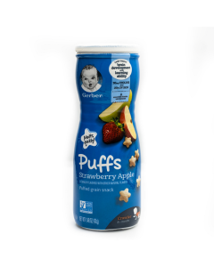 GERBER PUFFS STRAWBERRY APPLE SNACK 1.48OZ