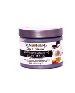 CREME OF NATURE CLAY & CHARCOAL PRE-SHAMPOO DETOXIFYING CLAY MASK 12oz