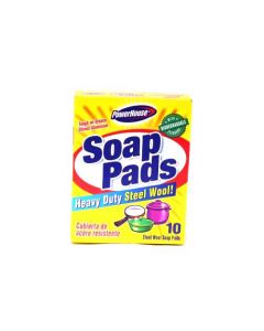 POWERHOUSE SOAP PADS HEAVY DUTY STEEL WOOL 10PADS