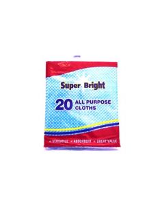 SUPER BRIGHT ALL PURPOSE CLOTHS 20's